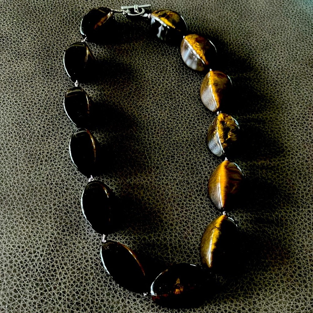 Chunky Large Brown Beaded Necklace